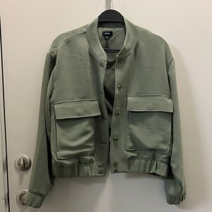 Express Olive Green Bomber Jacket, Size M